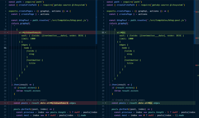initial gatsby node changes