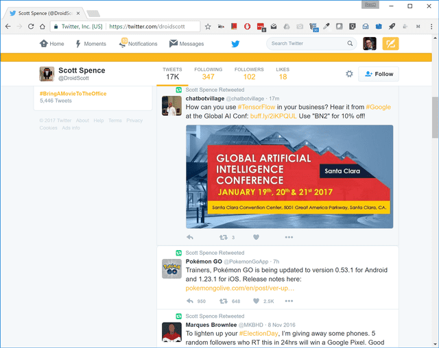 twitter account